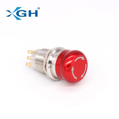 China Zn-Al Alloy LA22S 16MM Mini Emergency Stop Push Button Switch for sale