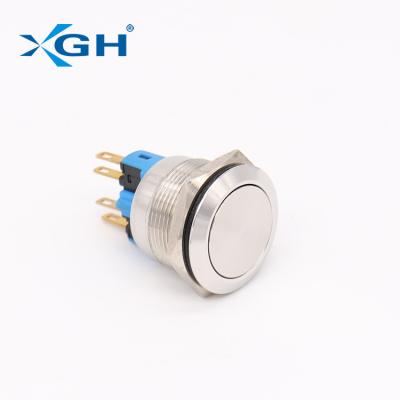 China LA22S 22MM Stainless Steel Ip67 Metal Momentary Latching Push Button Switch Without Light for sale