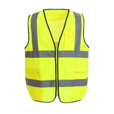 China Lime Yellow Comfortable Polyester High Visibility 100% Safety Reflective Safety Vest for sale