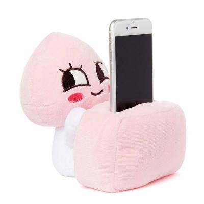 China Cute Stuffed Animal Plush Mobile Phone Cell Phone Holder Fishing Plush Doll Soft Toy For Hands Free for sale