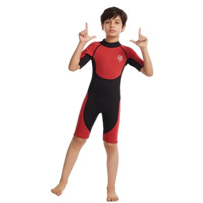 China W1067 Neoprene Wetsuit Kids Swimsuit Antibacterial Long Sleeve Boys Girls Surf Kids Snorkel Kids Short Wetsuit for sale