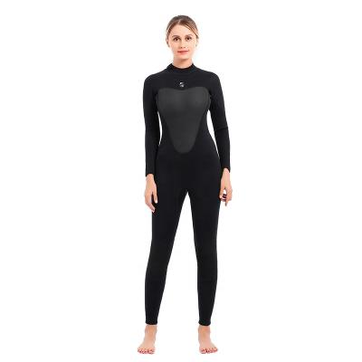 China W1054 Diving Suit Antibacterial Smooth Skin Over Stretch UV Women Long Sleeve Black Keep Warm Back Zipper Wetsuits 2/3mm Surf Wetsuit for sale