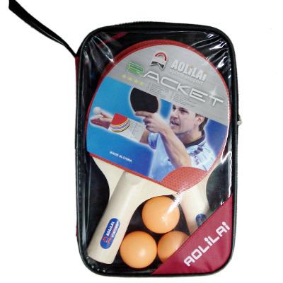 China Durable Hot Sale Indoor Fitness Exercise Table Tennis Set Rubber Wood Exercising Racket With 3 Balls for sale