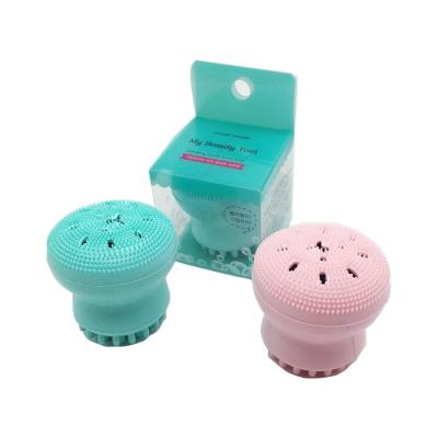 China Pink Small Octopus Facial Wash Brush Silicone Anti-Slip Pore Remover Remover Brush Cleaning Brush Anti-Slip Exfoliator for sale