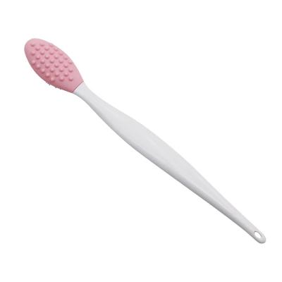 China Skin Friendly Silicone Exfoliating Lip Brush Scrubber Lip Applicator Tools Small Lip Balm Brush Double Sided Makeup Brush for sale