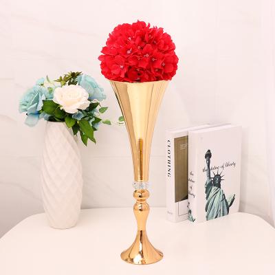 China New Hot Sale Gold Fashion High Qulity Wedding Centerpiece Tall Flower Vase Classic/Postmodern Metal For Home Deco for sale