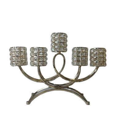 China Popular Cafes Home Office Hotel Wedding Decor Five Arms Candle Holder, Wedding Centerpiece for sale