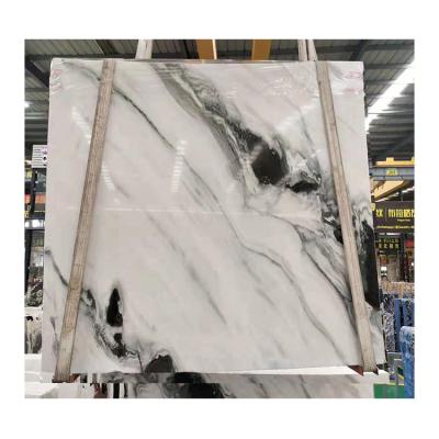 China Large Modern Shape And Slab Stone Polished Surface Finishing Panda White Marble Slab for sale