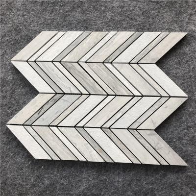 China Building Herringbone Wooden Blue Marble Mosaic,Wholesale Blue Stone Wooden Mosaic for sale