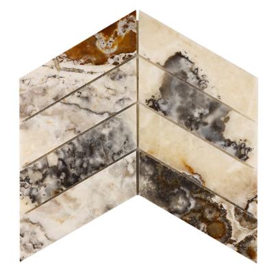 China CLASSIC Classic White Onyx Travertine Marble Mosaic Flooring for sale