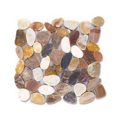 China Colorful Flat Farm River Cobblestone And Pebble Landscape Mosaic Designs for sale