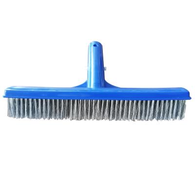 China Swimming Pool Stainless Steel Scrub Pool Brush Heavy Duty For Cleaning Pool Walls With Suction for sale