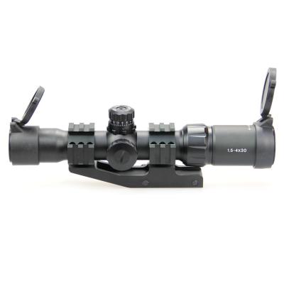 China Factory 1.5-4X30BE W/High Aluminum Riser Mount,Red&Green&Blue Illumination Hunting/Tactical Riflescopes for sale