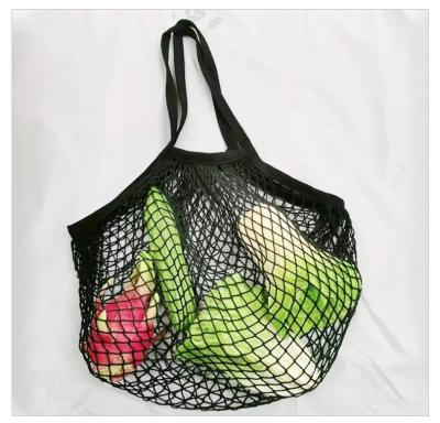 China Vintage Factory Directly Sell Cotton Mesh Net Shopping Bag Black Eco-Friendly Reusable Vegetable Shopping Bag for sale