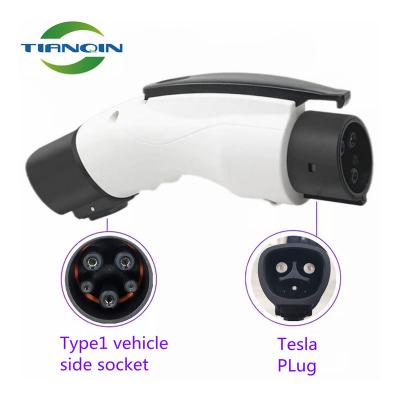 China Portable J1772 Adapter To Tes La Adapter With EV Type 1 Fast Charging Electric Car Charger 40A Connector for sale