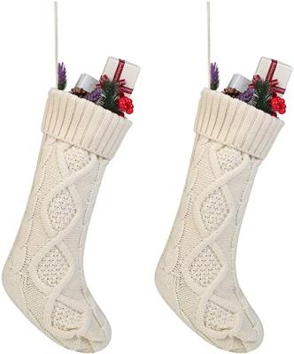 China Eco - Friendly Stocking Kits Solid Color Gray Classic Christmas Decorations 18 Inch Set Of 2 for sale