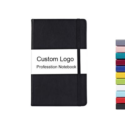 China 100% Classic 2021 Eco-Friendly Writing PU Leather Notebook With Pen Loop Custom Logo Hardcover Notebook A5 for sale