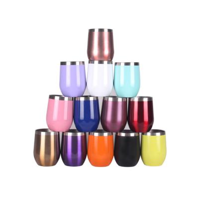 China Portable Stocked Disposable Double Wall Insulated Wine Glass Tumbler for sale