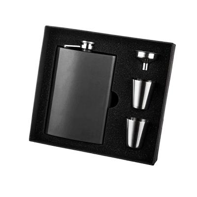 China Eco-friendly/BPA free high quality custom logo 6 oz 7 oz 8 oz portable whiskey stainless steel black hip flask for sale