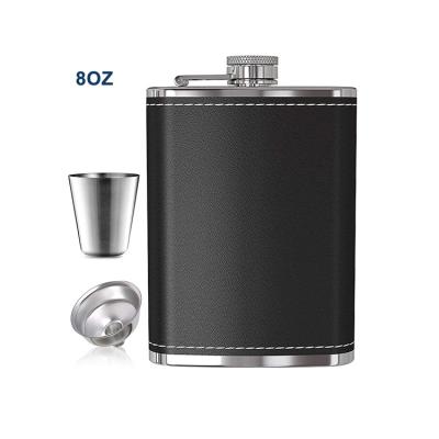 China Wholesale Eco-friendly/BPA Free Whiskey Hip Flasks 6oz/7oz/8oz Bottle Mini Engraved Hip Flask Stainless Steel Leather for sale