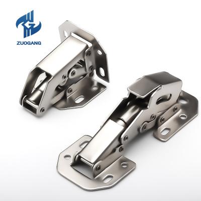 China Furniture Cabinet Hydraulic Soft End Hinges Short Concealed Arm Spring Frog Hinge for sale