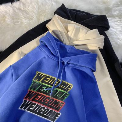 China Anti-wrinkle New Arrivals Streetwear Letter Print Men's Sweatshirt Customize Hoodie 100% Polyester Drop Shoulder for sale