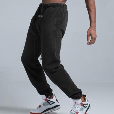 China Anti-Wrinkle OEM Customized Mens Plus Pants 100% Cotton Thickening Mens Pants Velor Fleece Track Pants for sale