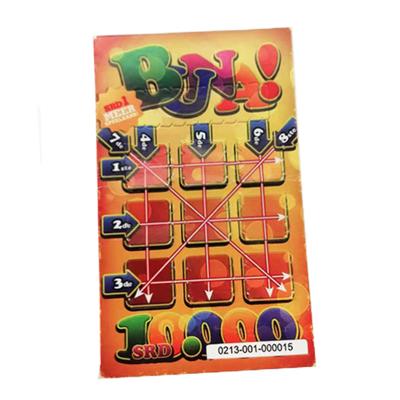 China Custom Verification Code Logo Scratch Card Pull Tabs Lottery Scratch Off Cards Printing for sale