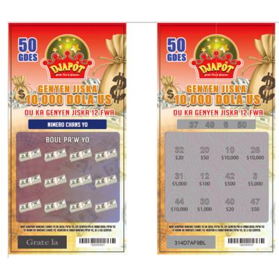 China Lottery Digital Printing For Promotional Game Bingo Lottery Tickets Line Purchase for sale