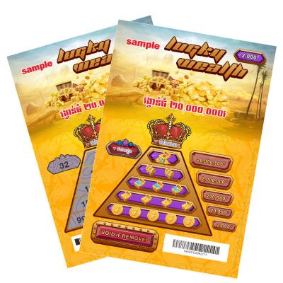 China Lottery High Quality Paper Prize One Good Value Lottery Scratch Ticket Online for sale