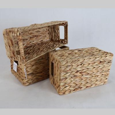 China Sustainable Modern Minimalist Woven Storage Basket With Handles Woven Fruit Basket for sale