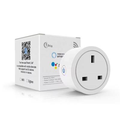 China ABS+PC UK 3Pin Smart Plug Outlet Energy Monitoring Timer APP Voice Control Tuya Alexa Google Home WiFi Smart Power Socket for sale