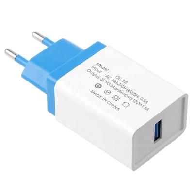 China High Speed ​​QC 3.0 Fast Charger 1 Ports Usb Travel Charger CE FCC Rohs Certified Usb Wall Charger for sale