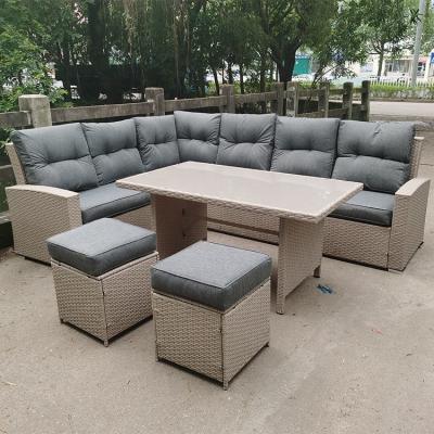 China Outdoor Garden Sofa Set Rattan Furniture Hot Sale Modern Outdoor Furniture Patio Dining Sofa Set Modern European for sale