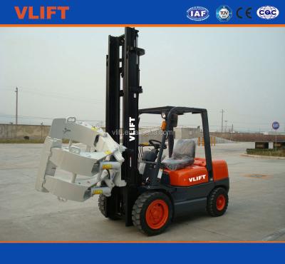 China 3 Ton Hydraulic Diesel Forklift With 3000kg Paper Roll Clamps for sale