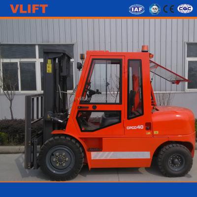 China 4 Ton Hydraulic Diesel Forklift Turck With Cab And Heater And Fan 4000kg for sale