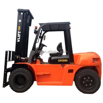 China Automatic transmission 5 ton forklift with Chinese Chaochai 6102 engine 5000kg for sale