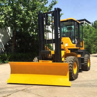 China 4 ton rough terrain forklift with 2*12-16.5 snow shovel for sale