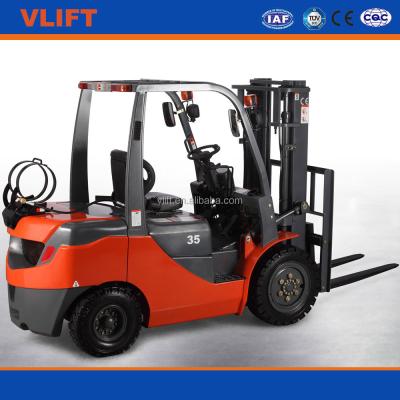 China 2.5 ton hydraulic LPG gasoline forklift with 3m full free mast with side shift with dual fuel with LPG cylinder 2500kg for sale