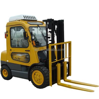 China 3 ton gasoline forklift with cabin with 3000kg air condition for sale