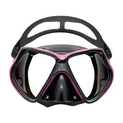 China Snorkeling Freediving Mask Swimming Diving Snorkeling Snorkel Set Tempered Glass And Dry Pink Full Commercial Swimming&Diving for sale