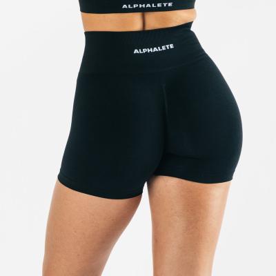 China Breathable Nvgtn Supplier Recycled Material Slim Fit Short Track Pants Women Workout Shorts Seamless Alphalete Black Amplify Short for sale