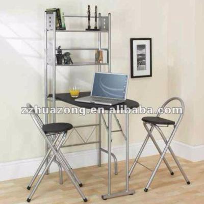 China Modern folding dining table and chairs / workstation with storage for sale