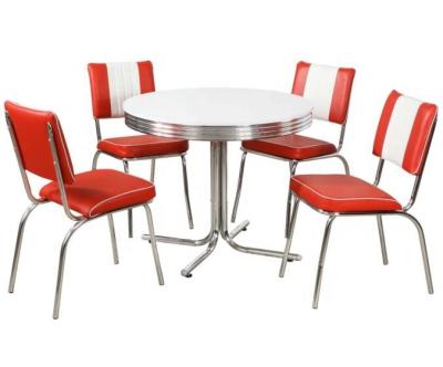 China Modern chromed dining table and chairs for sale