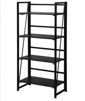 China Eco - Friendly Foldable 4 Tier Bookcase / Shoe Rack Steel Shelves for sale