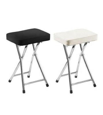 China Modern Folding Stool With Padded Seat And Chrome Finish New Base In Two Color for sale