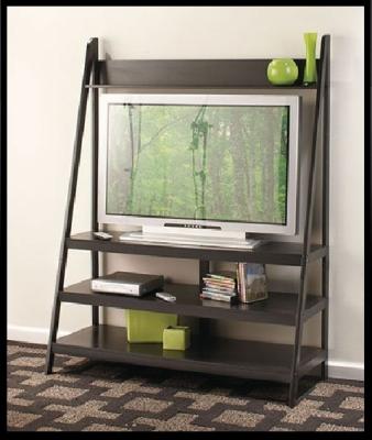 China New Wooden Ladder Panel Black Television / TV Stand Furniture for sale