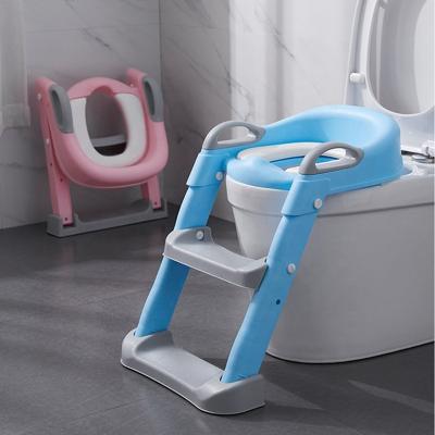 China Plastic Kids Toilet Auxiliary Toilet Training Ladder Stepped Kids Toilet Seat for sale