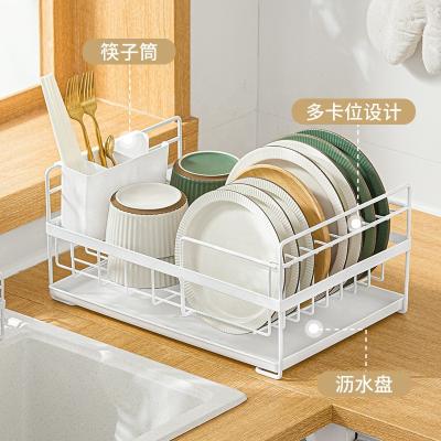 China Sustainable Single Layer Storage Dish Drain Rack In Iron Dish Bowls And Chopsticks for sale