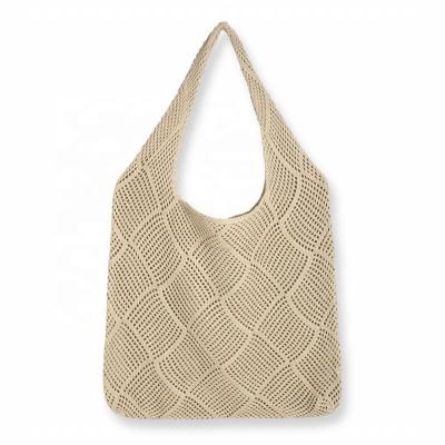 China Amazon Eco-Friendly 2022 Hot Selling Hollow Tote Handbags Women Shoulder Bag Eco-friendly Amazon Knit Bags For Girls for sale